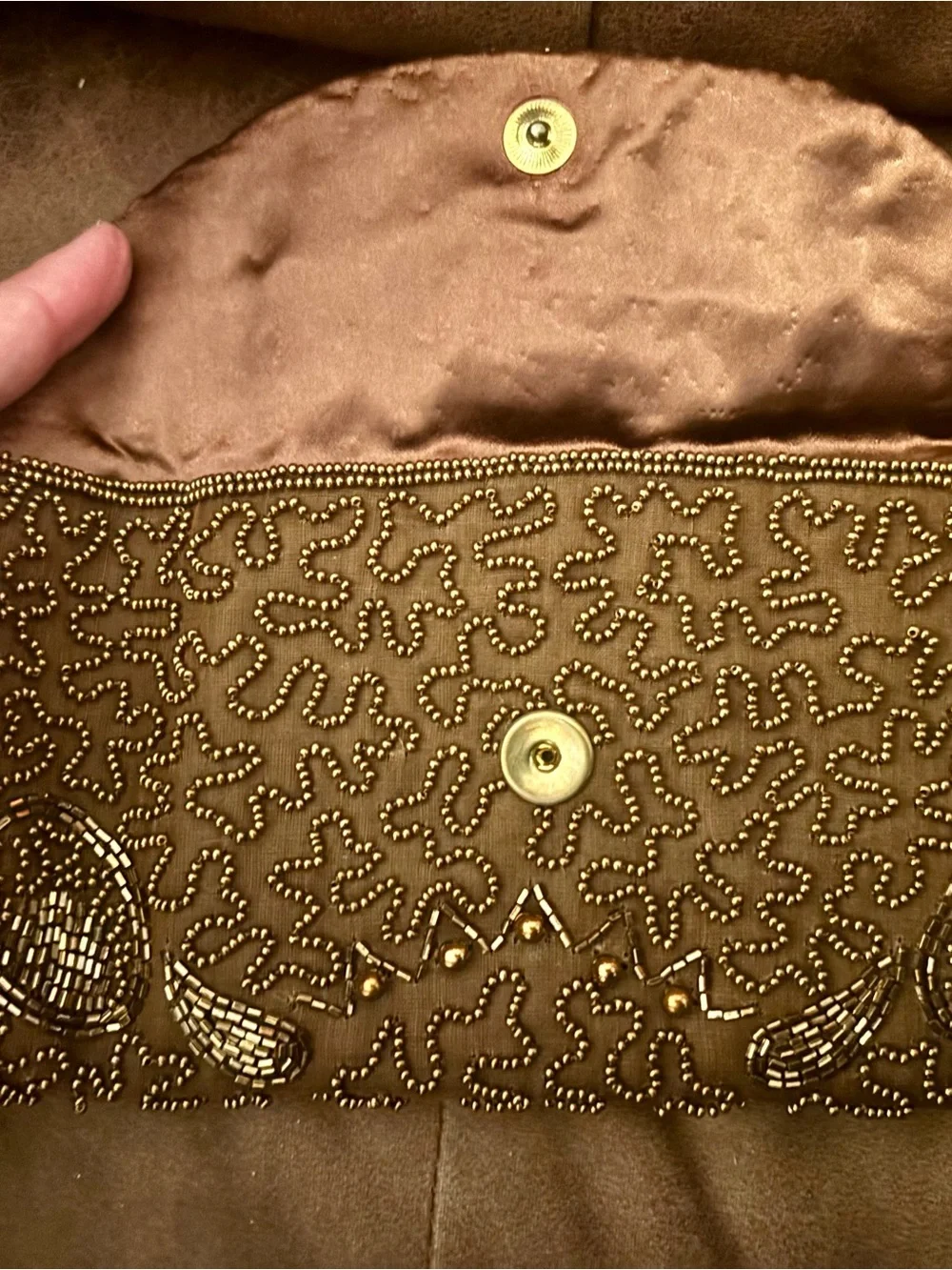 Walborg Bronze Beaded Evening Clutch